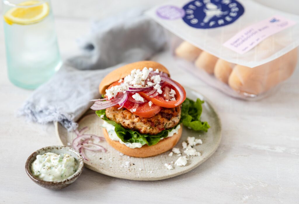 Simply Soft Sourdough Greek Inspired Burgers - Venerdi